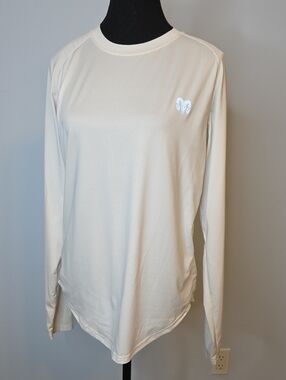 Mason Cream Performance Long Sleeve Top with Black Label